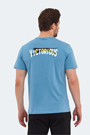 Slazenger PATKA Erkek Baskılı Mavi Tişört