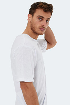 Slazenger KAISER IN Oversize Erkek Oversıze Beyaz Tişört