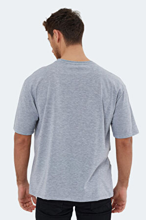 Slazenger KAISER IN Oversize Erkek Oversıze Gri Tişört