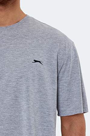 Slazenger KAISER IN Oversize Erkek Oversıze Gri Tişört