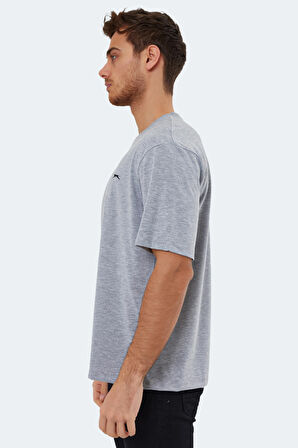 Slazenger KAISER IN Oversize Erkek Oversıze Gri Tişört