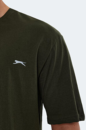 Slazenger KAISER IN Oversize Erkek Oversıze Koyu Yeşil Tişört