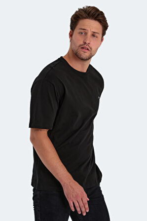 Slazenger KAISER IN Oversize Erkek Oversıze Siyah Tişört