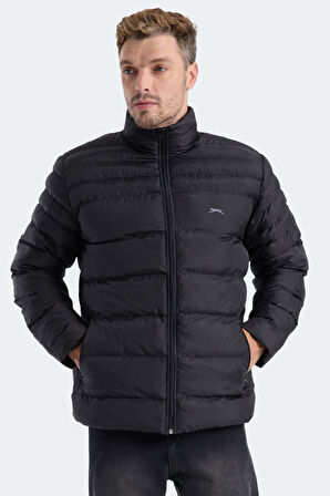 Slazenger HORIZON I Erkek Dik Yaka Fermuarlı Siyah Mont & Kaban