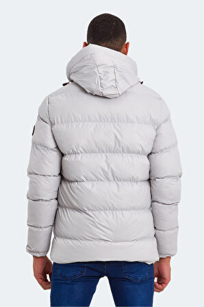 Slazenger HANK Erkek Kapüşonlu Şişme Taş Gri Mont & Kaban