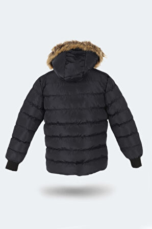 Slazenger CALISTO NEW Çocuk Kapüşonlu Şişme Lacivert Mont & Kaban