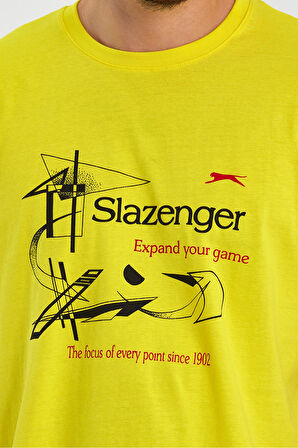 Slazenger KARNEN OVER Erkek Kısa Kol T-Shirt Açık Sarı