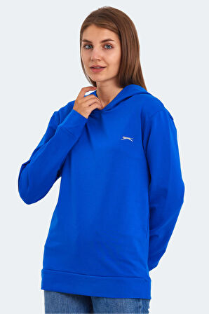 Slazenger KATHY IN Kadın Kapüşonlu Saks Mavi Sweatshirt