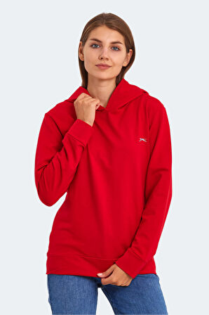 Slazenger KATHY IN Kadın Kapüşonlu Kırmızı Sweatshirt