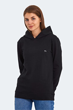Slazenger KATHY IN Kadın Kapüşonlu Siyah Sweatshirt