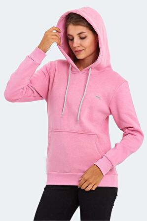 Slazenger KESHIAN IN Kadın Kapüşonlu Cepli Fuşya Sweatshirt