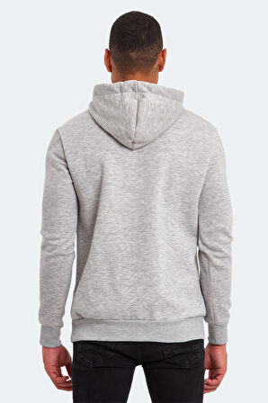 Slazenger KEANS IN Erkek Kapüşonlu Cepli Gri Sweatshirt