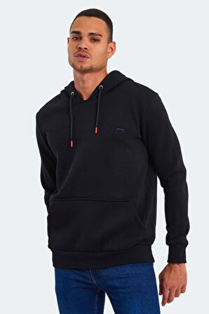 Slazenger KEANS IN Erkek Kapüşonlu Cepli Lacivert Sweatshirt