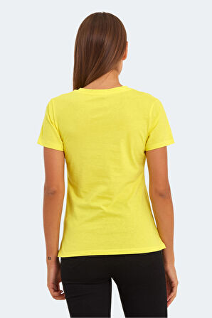 Slazenger KORNELI I Kadın Slim Fit Sarı Tişört