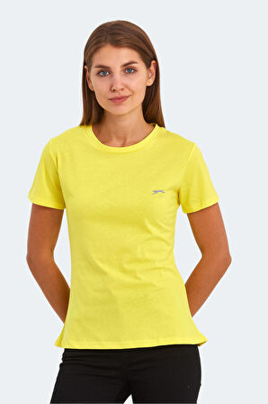 Slazenger KORNELI I Kadın Slim Fit Sarı Tişört