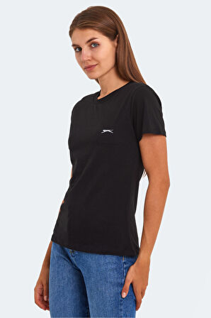 Slazenger KORNELI I Kadın Slim Fit Siyah Tişört