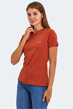 Slazenger KRISTEN I Kadın V Yaka Kiremit Tişört