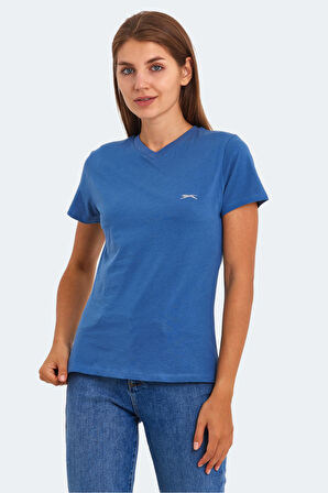 Slazenger KRISTEN I Kadın V Yaka Indigo Tişört