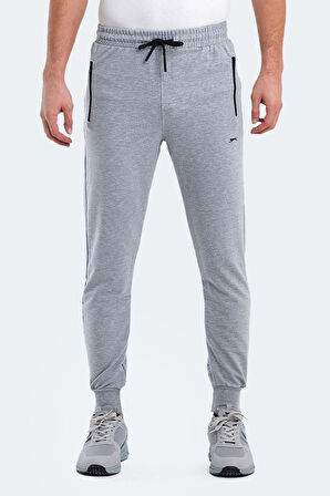 Slazenger OFER IN Erkek Fermuar Cepli Gri Eşofman Altı