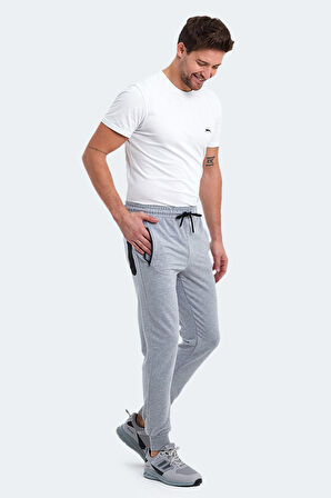 Slazenger OFER IN Erkek Fermuar Cepli Gri Eşofman Altı