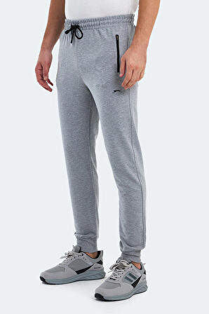 Slazenger OGNEN I Erkek Fermuar Cepli Gri Eşofman Altı