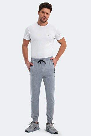 Slazenger OGNEN I Erkek Fermuar Cepli Gri Eşofman Altı