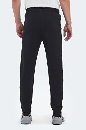 Slazenger OLI IN Erkek Fermuar Cepli Siyah Eşofman Altı