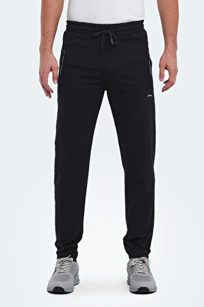 Slazenger OLI IN Erkek Fermuar Cepli Siyah Eşofman Altı