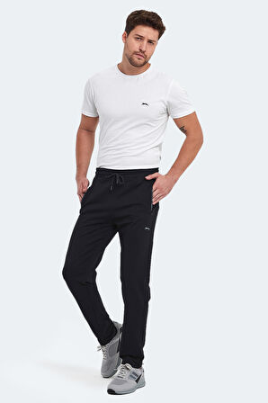 Slazenger OLI IN Erkek Fermuar Cepli Siyah Eşofman Altı