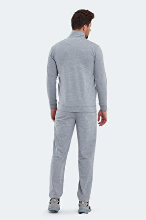 Slazenger ORAN I Erkek Fermuarlı Dik Yaka Cepli Gri Eşofman Takımı