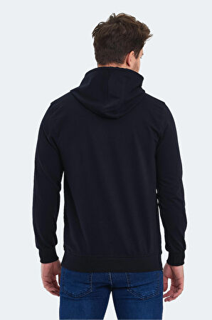 Slazenger OBRA IN Erkek Kapüşonlu Cepli Lacivert Sweatshirt