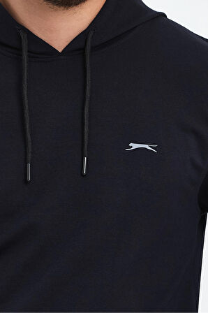 Slazenger OBRA IN Erkek Kapüşonlu Cepli Lacivert Sweatshirt