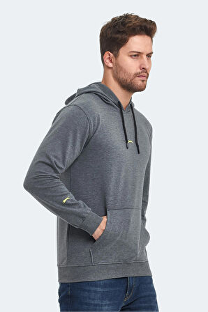Slazenger OSLO IN Erkek Kapüşonlu Cepli Koyu Gri Sweatshirt