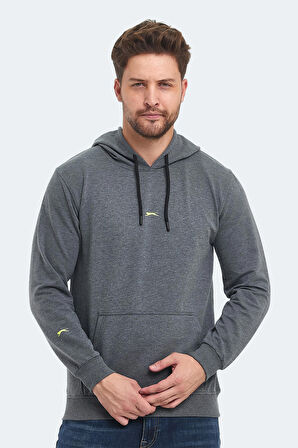 Slazenger OSLO IN Erkek Kapüşonlu Cepli Koyu Gri Sweatshirt