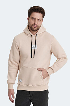 Slazenger OPHIR I Erkek Kapüşonlu Cepli Bej Sweatshirt