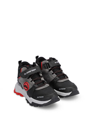 Slazenger VERSION Çocuk Cırt Cırtlı Siyah / Kırmızı Bot