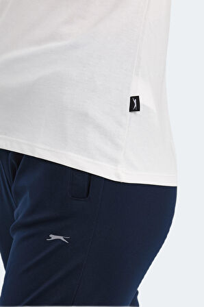 Slazenger PERICAS Kadın V Yaka Ekru Tişört