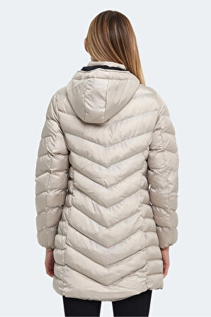 Slazenger GWEN Kadın Kapüşonlu Şişme Beyaz Mont & Kaban