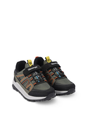 Slazenger KROSS KTN Çocuk Cırt Cırtlı Haki / Turuncu Günlük Spor Ayakkabısı