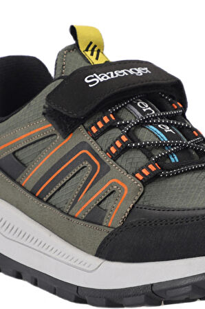 Slazenger KROSS KTN Çocuk Cırt Cırtlı Haki / Turuncu Günlük Spor Ayakkabısı