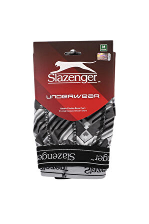 Slazenger JAMA Erkek Boxer İç Giyim Gri / Beyaz