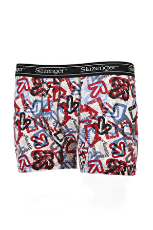 Slazenger JAMA Erkek Boxer İç Giyim Beyaz / Kırmızı