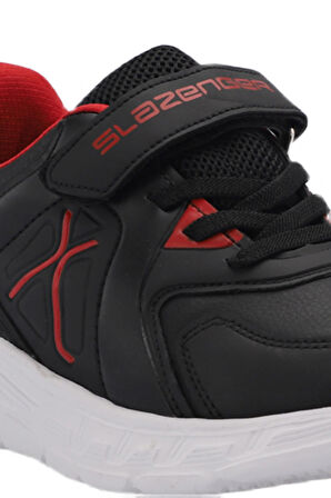 Slazenger VACATION I Çocuk Cırt Cırtlı Siyah / Kırmızı Günlük Spor Ayakkabısı