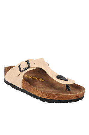 Slazenger LUKE Kadın Parmak Arası Plaj Bej Nubuk Terlik