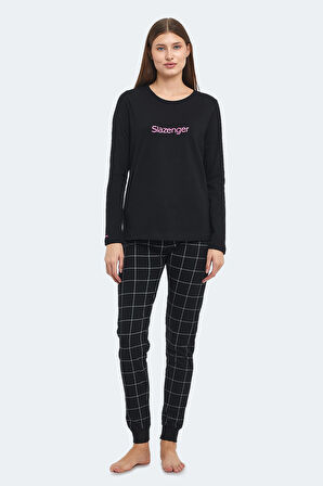 Slazenger PAOLINA IN Kadın Pamuklu Siyah / Fuşya Pijama