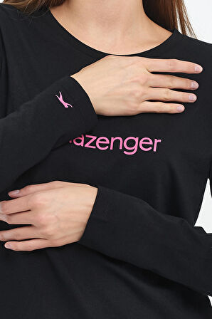 Slazenger PAOLINA IN Kadın Pamuklu Siyah / Fuşya Pijama
