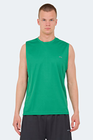 Slazenger RAJYA Erkek Kolsuz Yeşil Tişört