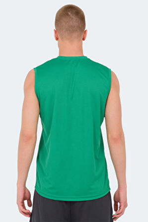 Slazenger RAJYA Erkek Kolsuz Yeşil Tişört