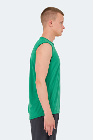 Slazenger RAJYA Erkek Kolsuz Yeşil Tişört