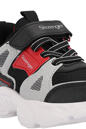 Slazenger NELSON Unisex Çocuk Sneaker Ayakkabı Siyah / Kırmızı
